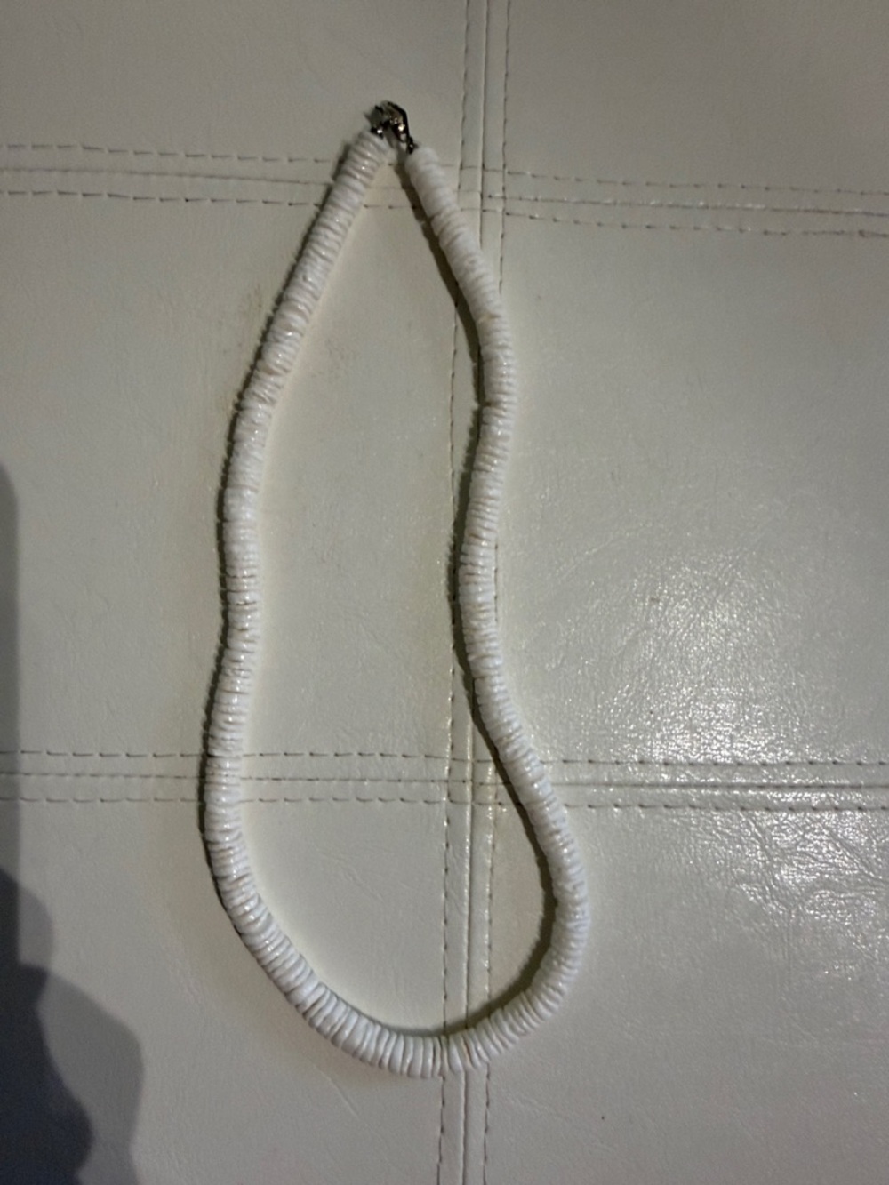 White Heishi Disk Bead Necklace